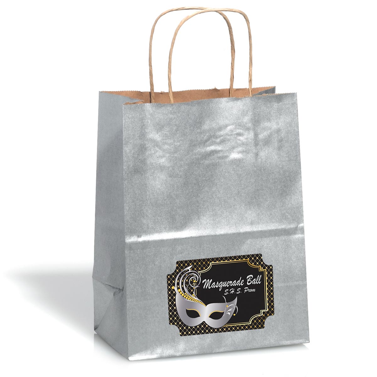 large silver gift bags