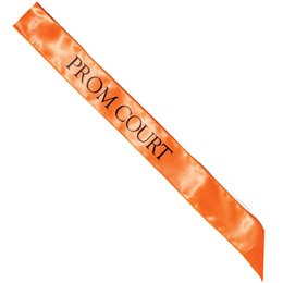 Satin Prom Court Sash - Orange and Black