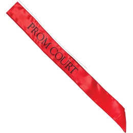 Satin Prom Court Sash - Red and Black