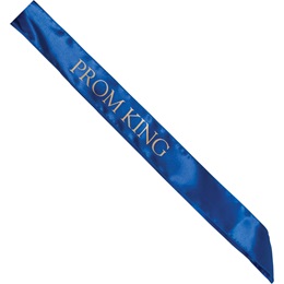 Satin Prom King Sash - Blue and Gold